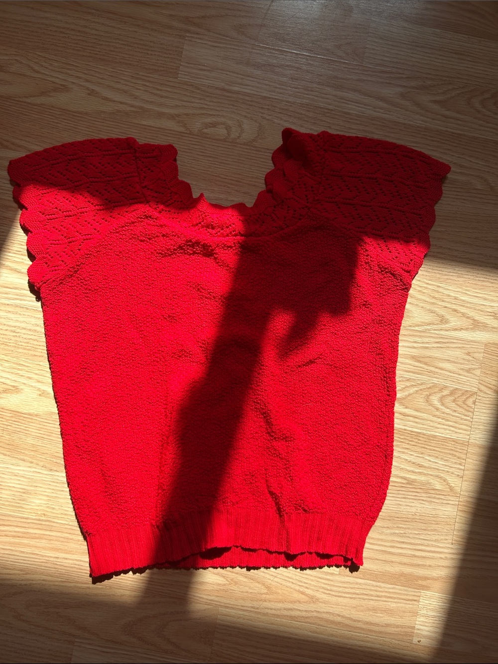 Vintage 90’s Bright Red Knit Cap Sleeve Top